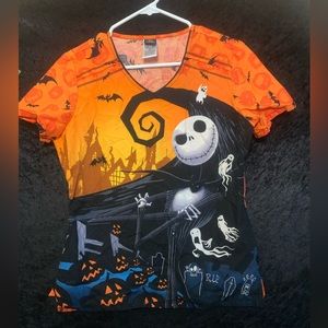 Halloween scrub top